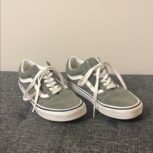Vans Green and White Sneakers